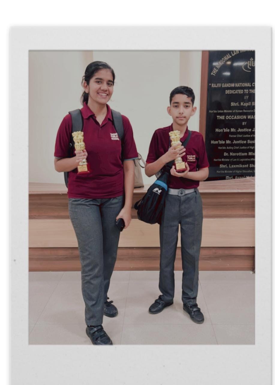 Devansh Mishra of Class VI and Pravalika Pandey secured the Runner up position in UFD MP State Debate Championship